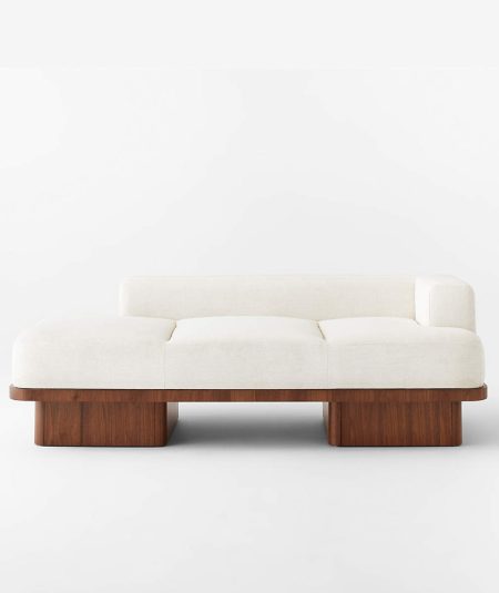 Serafin Snow Upholstered Chaise loungue