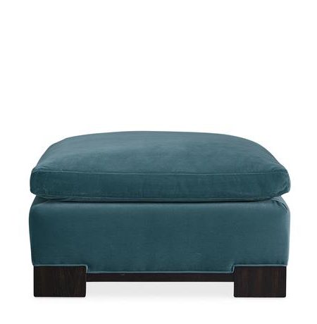 Wide Velvet Square Ottoman