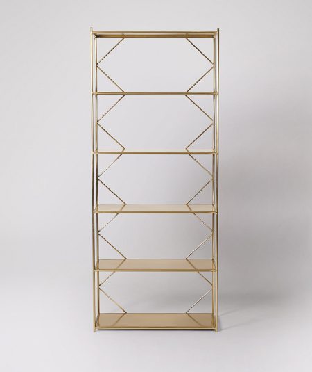 Mosaic Wide Shelving Unit, Brass
