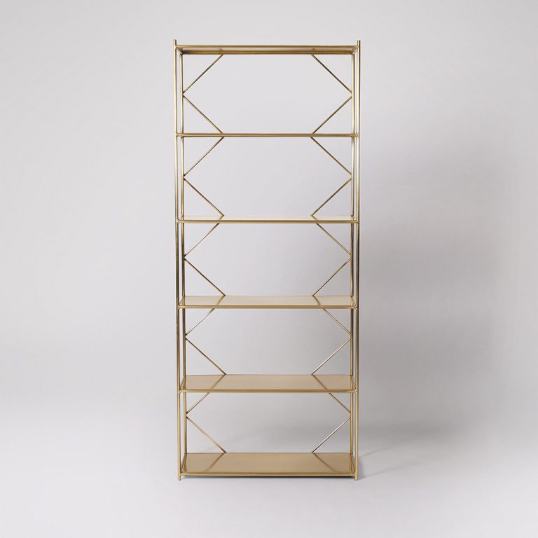 Mosaic Wide Shelving Unit, Brass