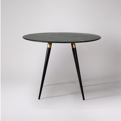 Eros Paint Finish Black Marble Four-seater Dining Table