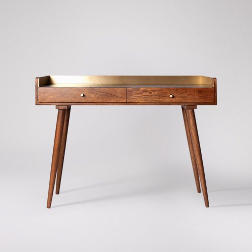 Fresco Wooden Desk Brass