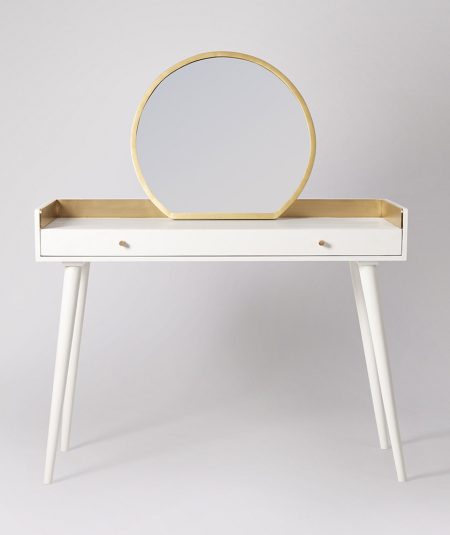 Fresco Dressing Table White & Brass