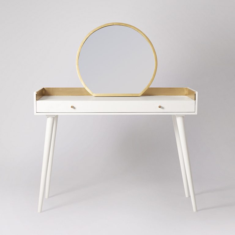 Fresco Dressing Table White & Brass