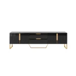 Berklin Black Wood Rectangle TV Stand - Image 10