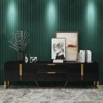 Berklin Black Wood Rectangle TV Stand - Image 13