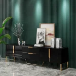 Berklin Black Wood Rectangle TV Stand - Image 4