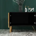 Berklin Black Wood Rectangle TV Stand - Image 3