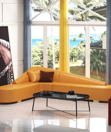 Orange Light L-Shaped Sofa