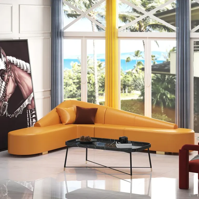 Orange Light L-Shaped Sofa