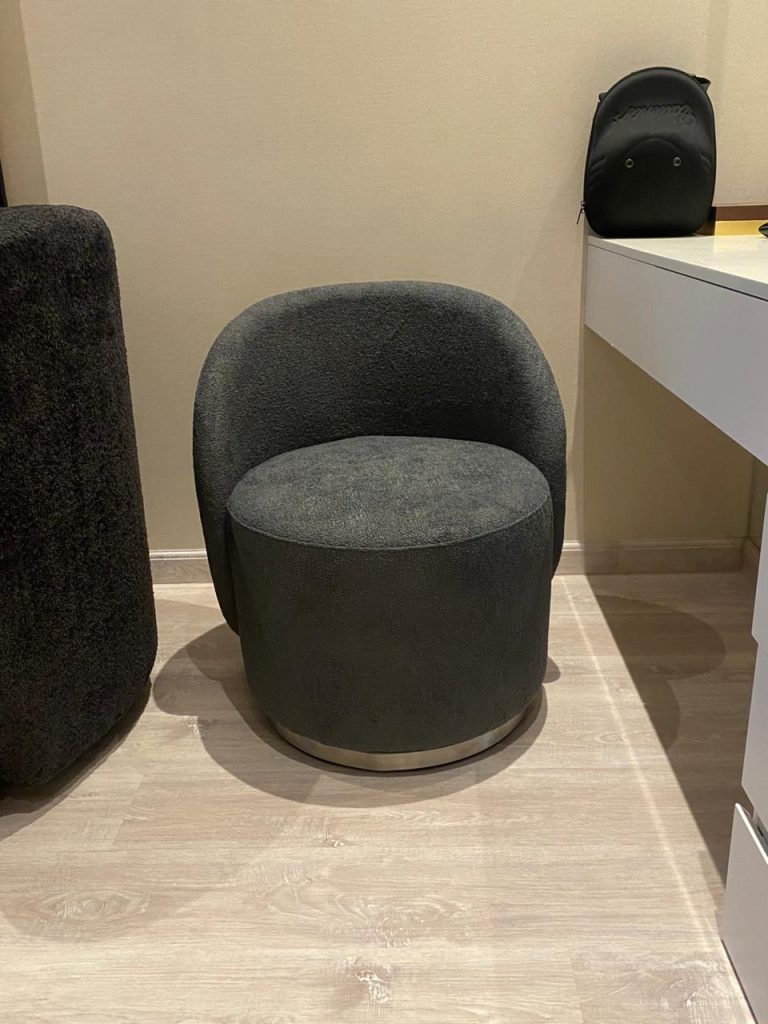 Gireesh Boucle Swivel Vanity Stool photo review