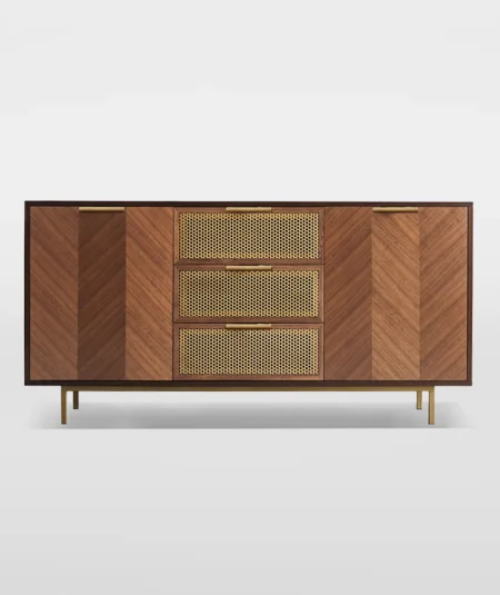 Bold Walnut Sideboard Buffet Cabinet