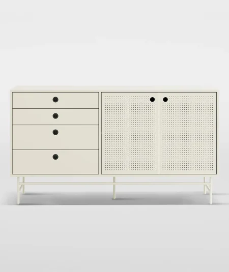 Cream Style White Iron Sideboard