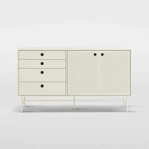 Cream Style White Iron Sideboard