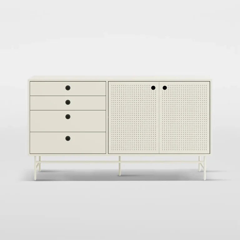 Cream Style White Iron Sideboard