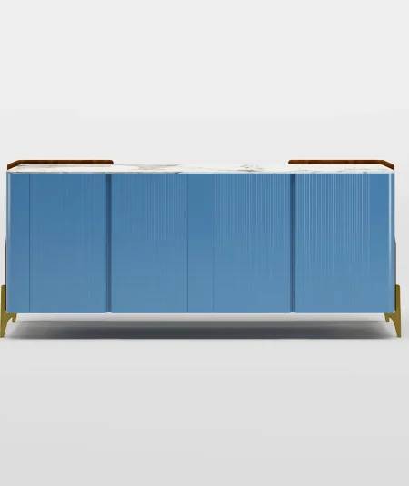 Luxe Navy Blue Sideboard Buffet Cabinet