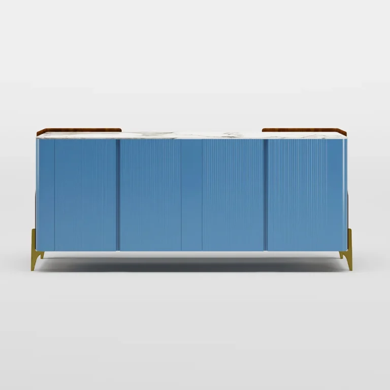 Luxe Navy Blue Sideboard Buffet Cabinet