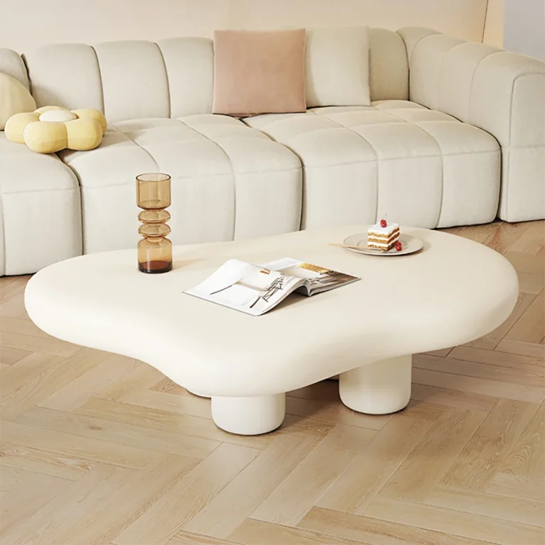 Matte Wood Abstract Coffee Table