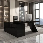 Absolutely Black L-Shape Desk - Image 2