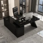 Absolutely Black L-Shape Desk