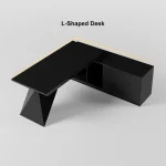 Absolutely Black L-Shape Desk - Image 11
