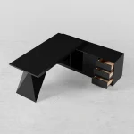 Absolutely Black L-Shape Desk - Image 9