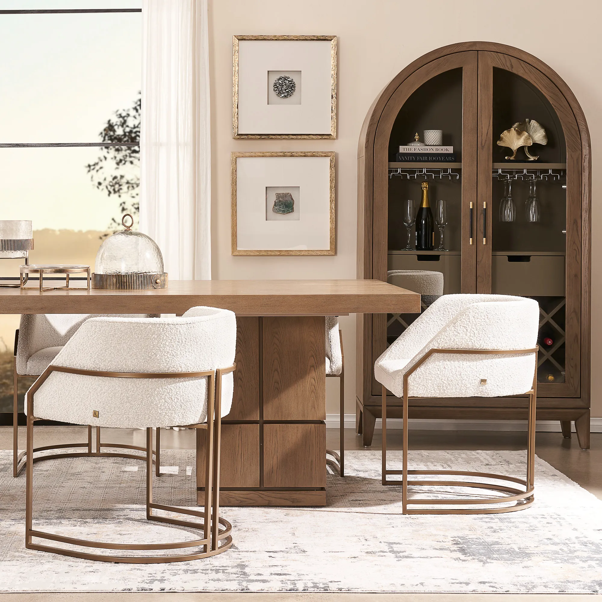 Laura Cream Boucle Dining Chair (6)