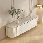 Sleek TV Stand with Artificial Marble Top - Image 4