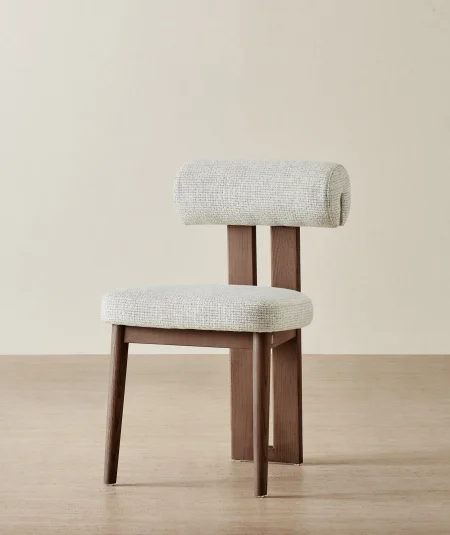 Dove Grey Fabric Dining Chair