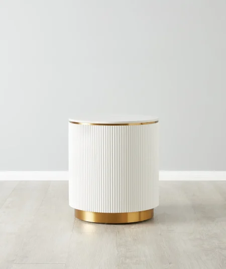 Milan White Side Table