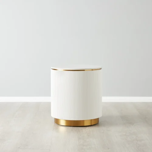 Milan White Side Table