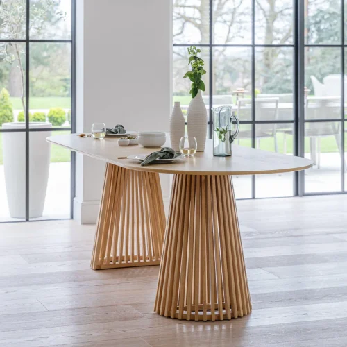 Willow Pale Oak Oval Dining Table
