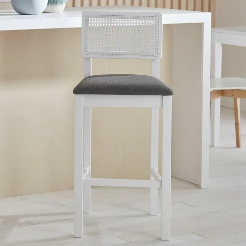White Cane Barstool