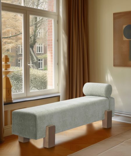 Chenille Fabric Bench