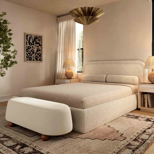 Jerry Boucle Large Ottoman