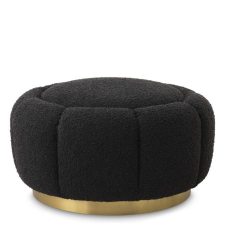 Eichholtz Boucle Ottoman - Black Boucle