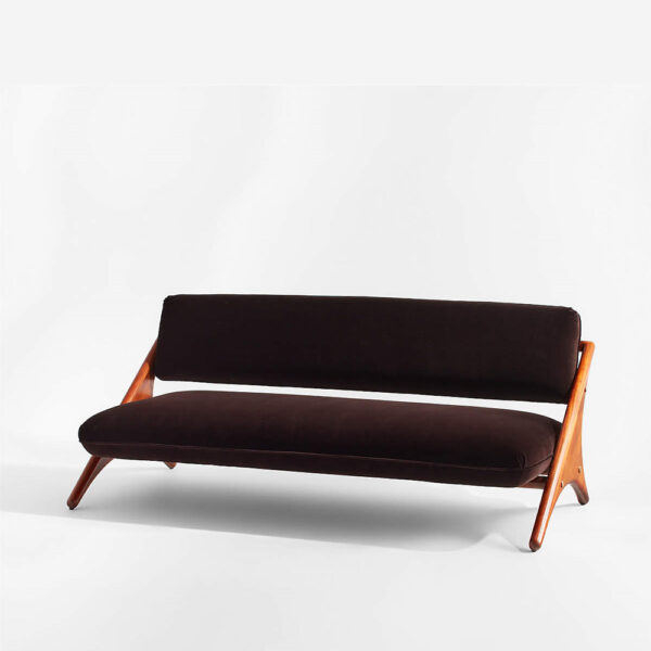 Angolo Espresso Velvet Sofa - Image 2