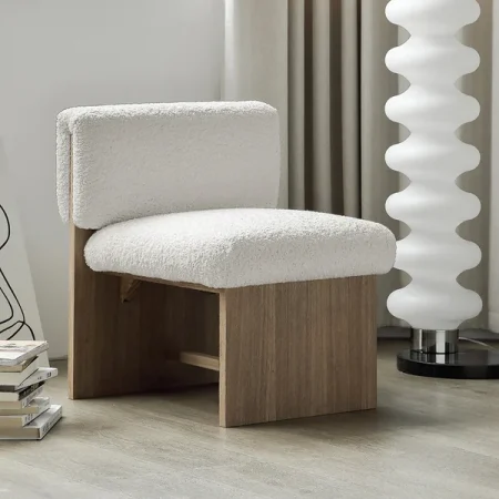 Amazon Wood Accent Chair Boucle