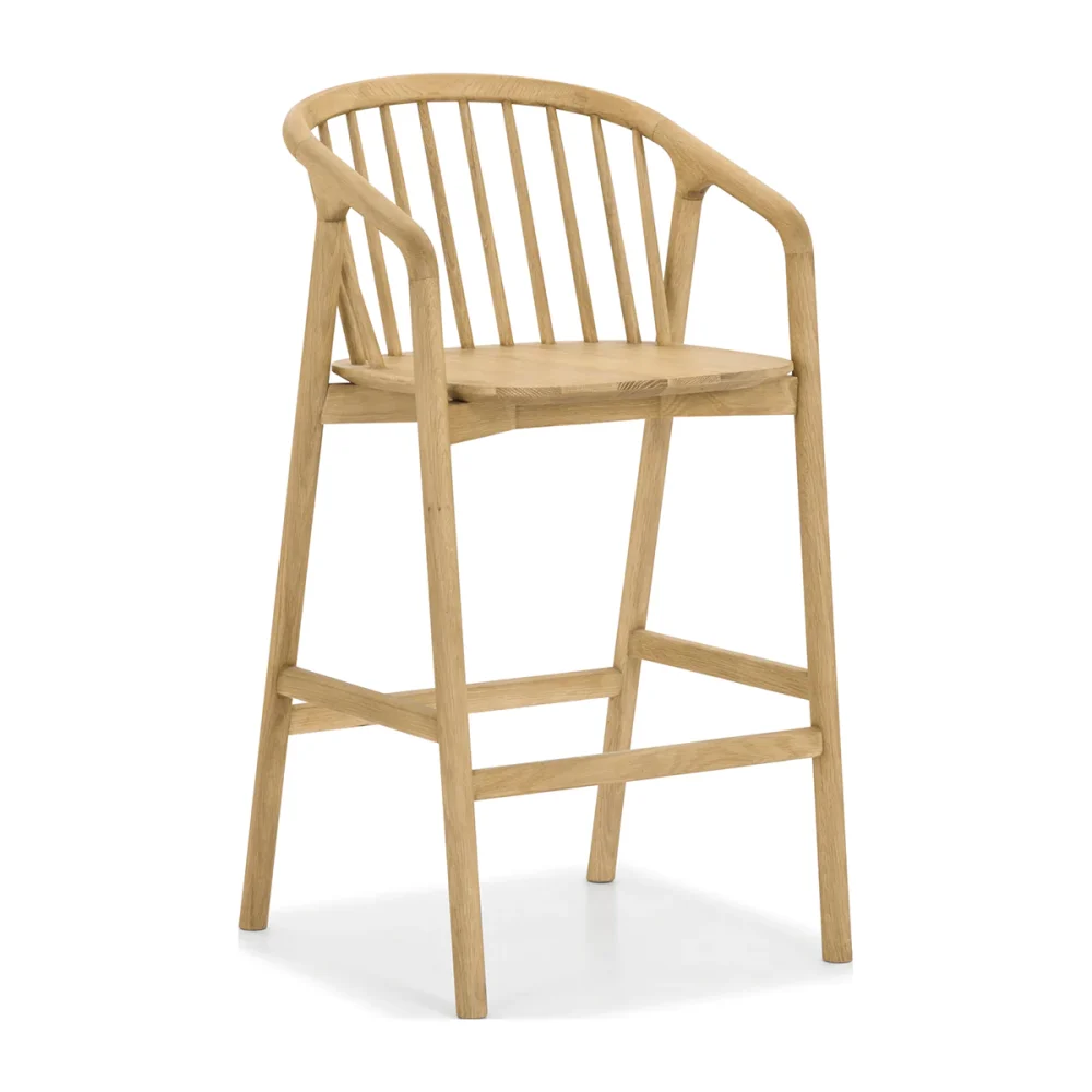Theon Wood Barstool - Image 5