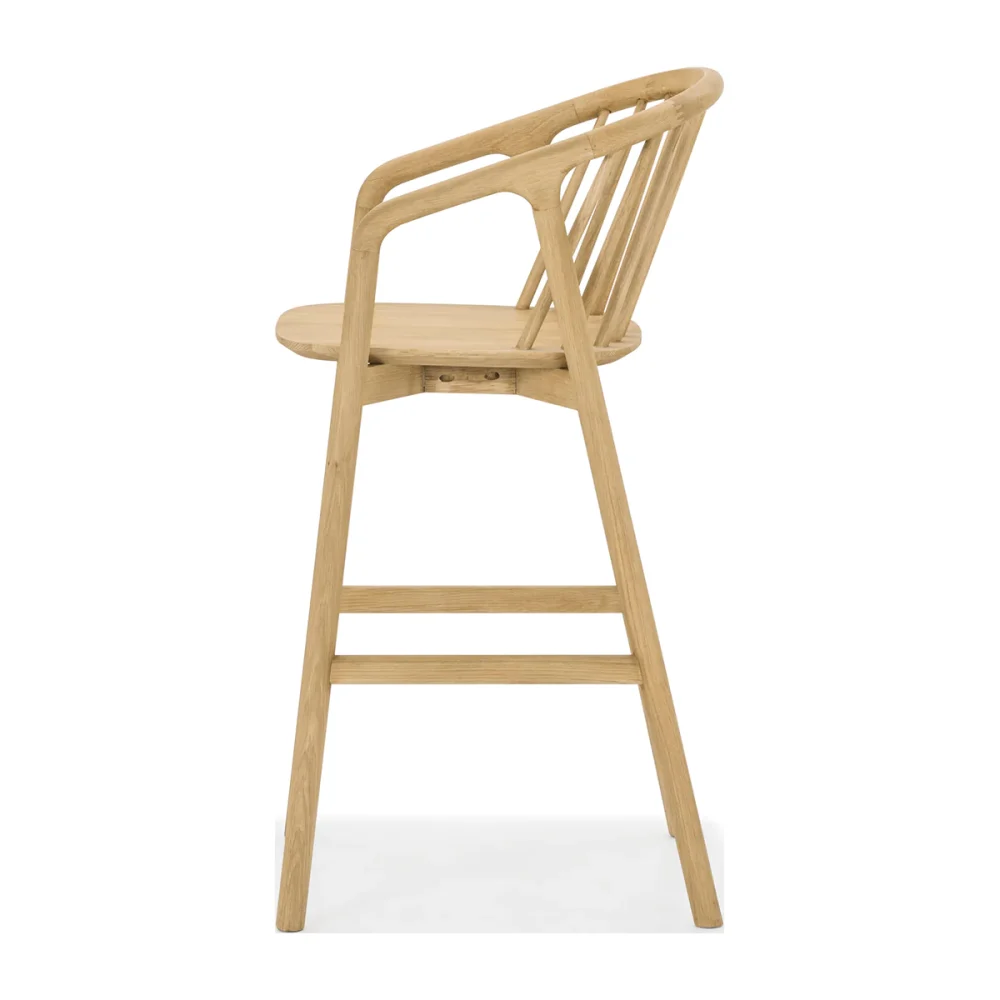 Theon Wood Barstool - Image 4