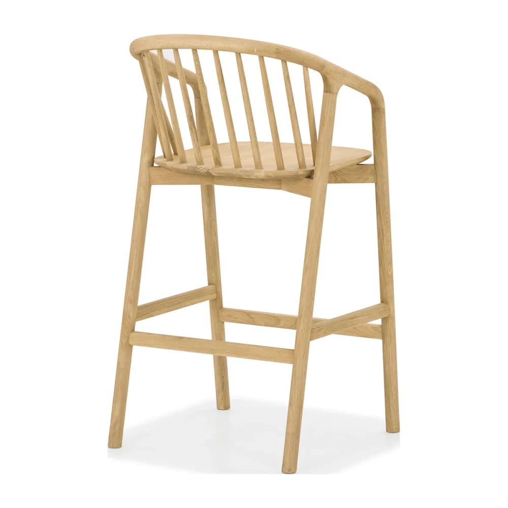 Theon Wood Barstool - Image 2