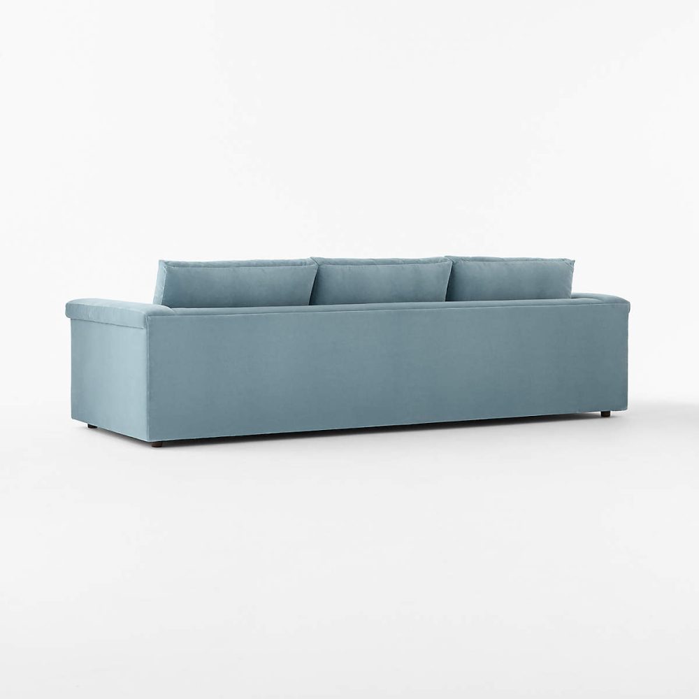 Icy Blue Velvet Sofa - Image 4