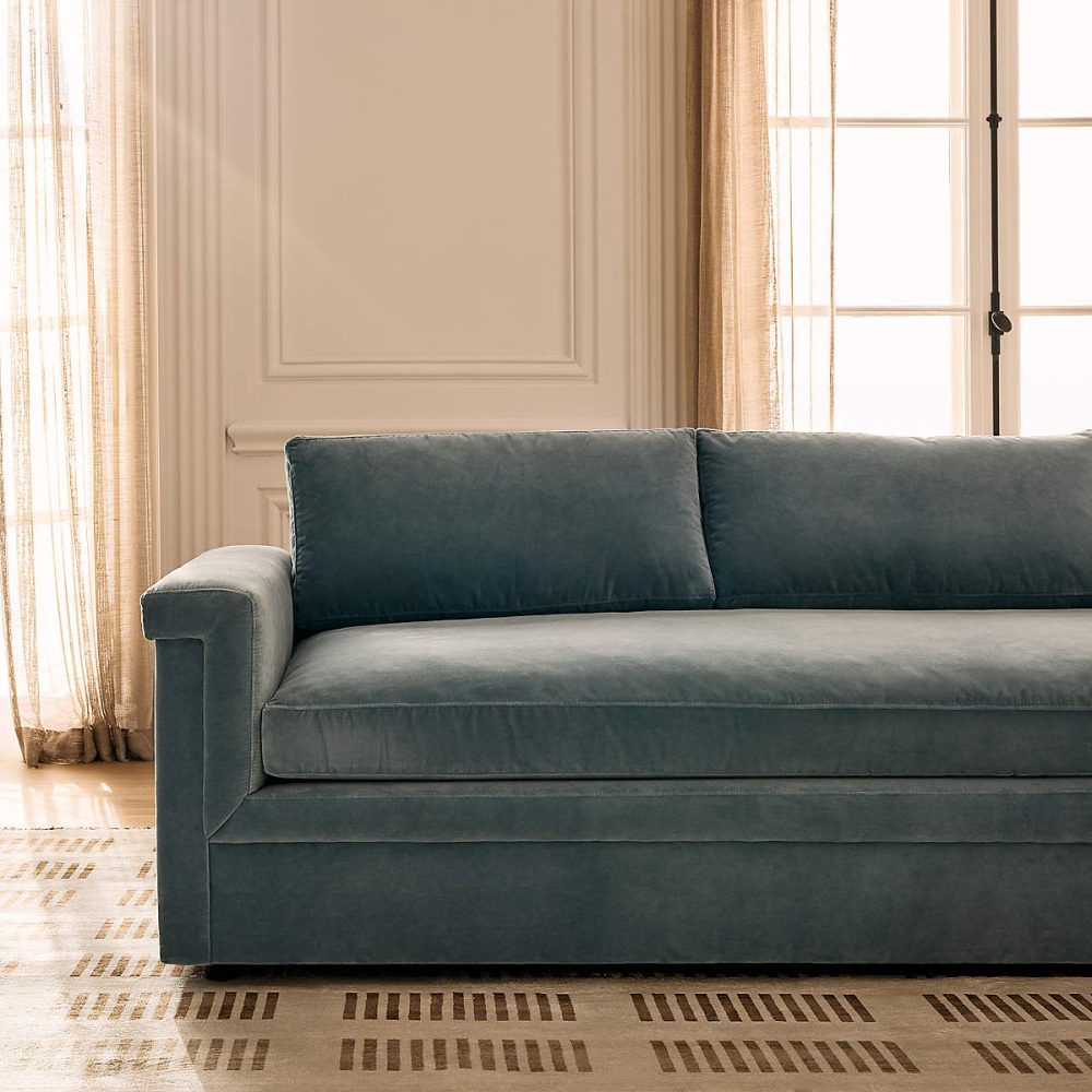 Icy Blue Velvet Sofa - Image 10