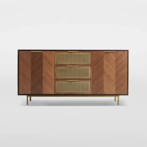 Bold Walnut Sideboard Buffet Cabinet