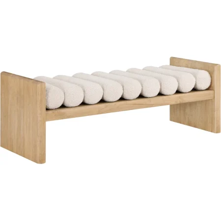Namerk Boucle Fabric Wood Bench
