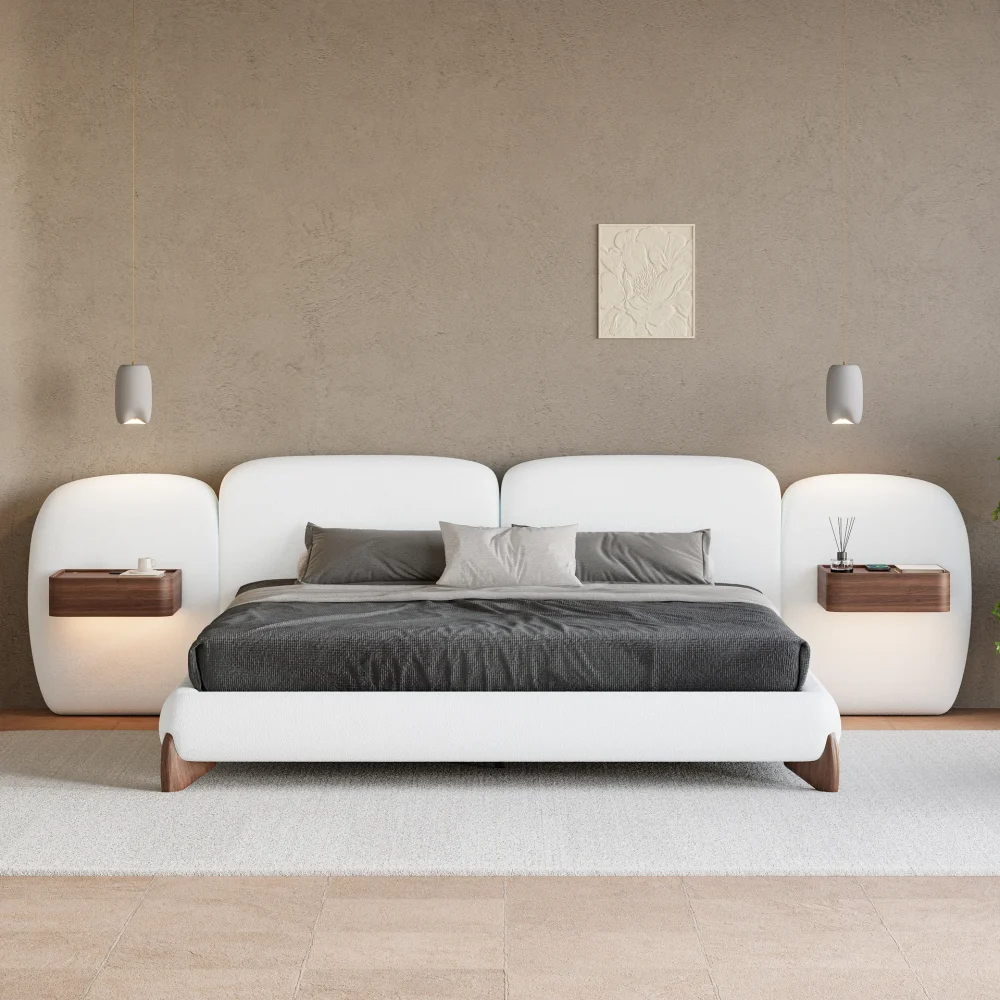 Curva King Size Boucle Bed with Headboard - Image 8