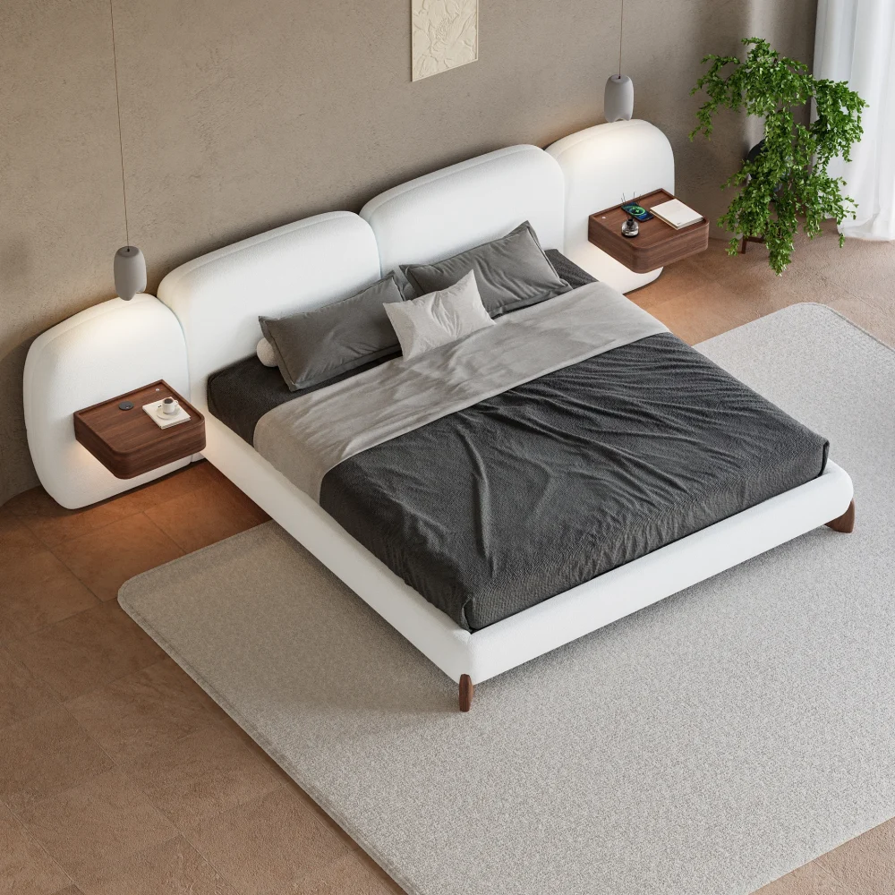 Curva King Size Boucle Bed with Headboard - Image 9