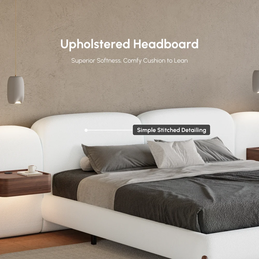 Curva King Size Boucle Bed with Headboard - Image 5