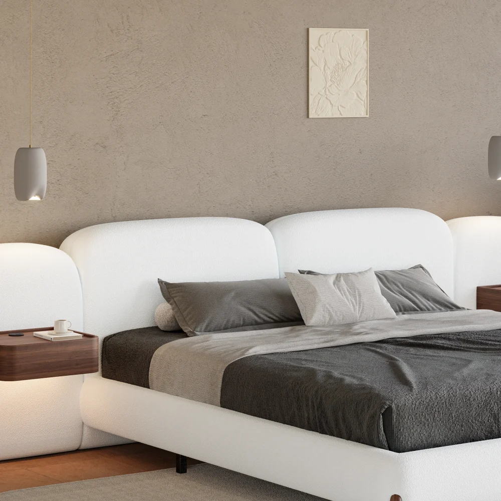 Curva King Size Boucle Bed with Headboard - Image 7