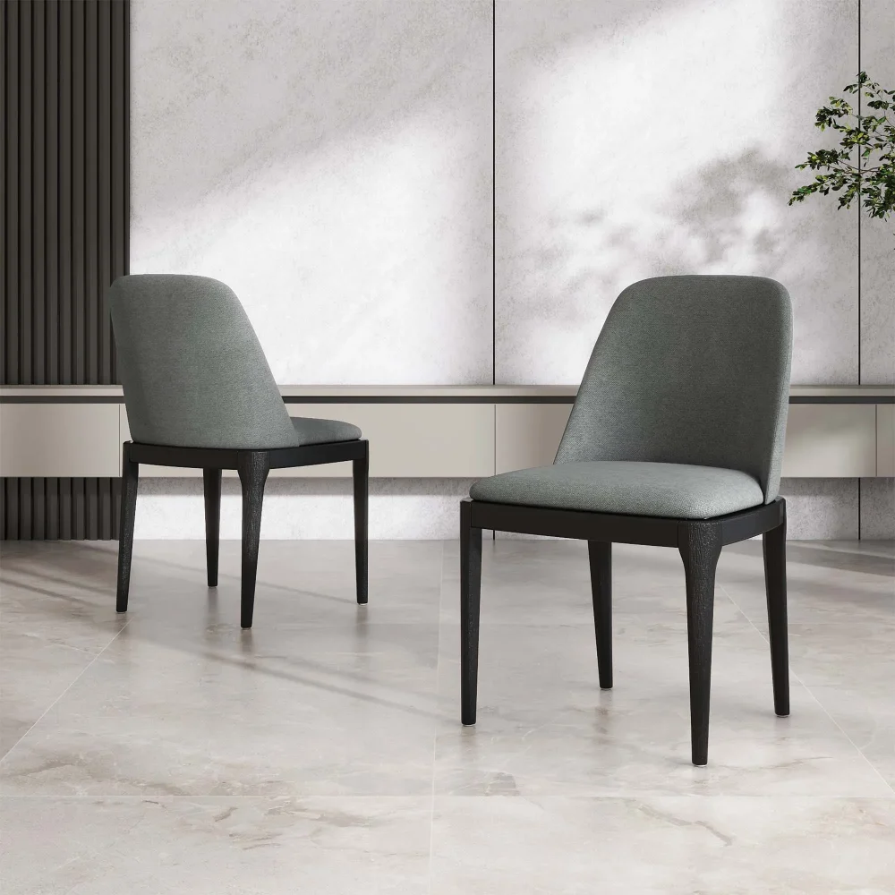 Dark Gray Armless Dining Chairs - Image 3